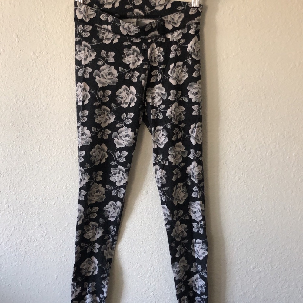 PINK floral leggings